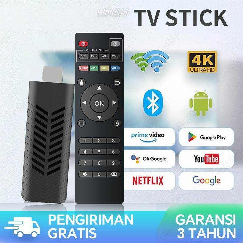TV Stick Android 9.0 4K Dolby DTS Audio Streaming Smart WIFI 6GB Ram 64GB Rom digital TV stick Smart