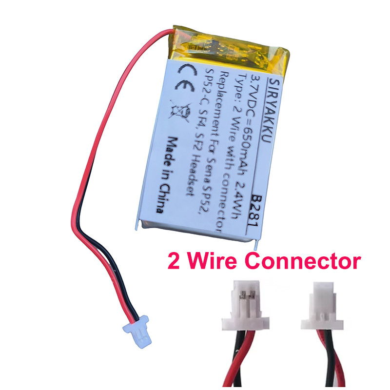 3.7V 650mAh Battery FOR Sena SP52 SP52-C SF4 SF2 SF2-02 S7A-SP52 Motorcycle Bluetooth Headset Helmet