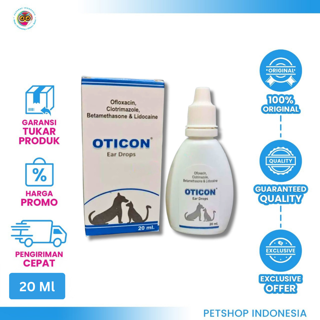 OTICON Ear Drops 20ml – Obat Tetes Telinga untuk Hewan