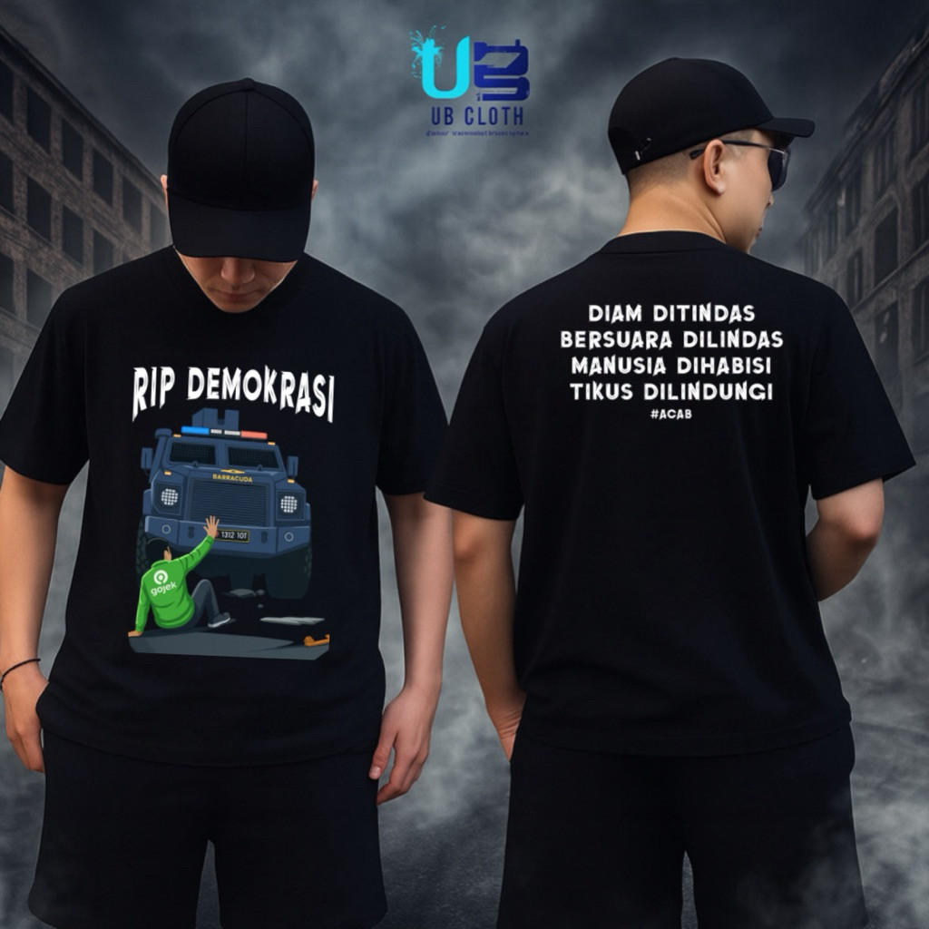 Baru Kaos Senyap Di Bawah Diam Di Bawah Suara Di Bawah Demokrasi Rip Kaos Combed 24s Pencetakan Mere