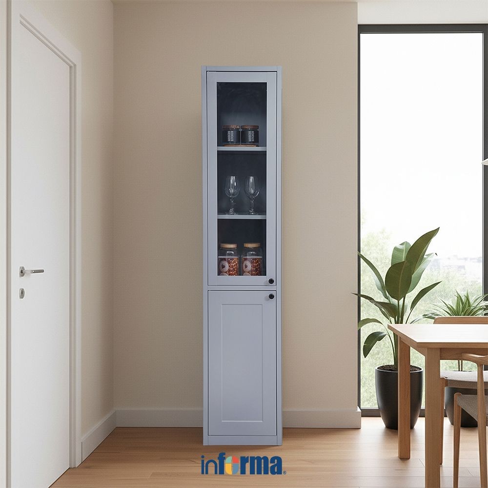 Informa Scott Kabinet Dapur - Abu-Abu Kitchen Cabinet Lemari Kabinet Serbaguna Furniture Indoor Dapu