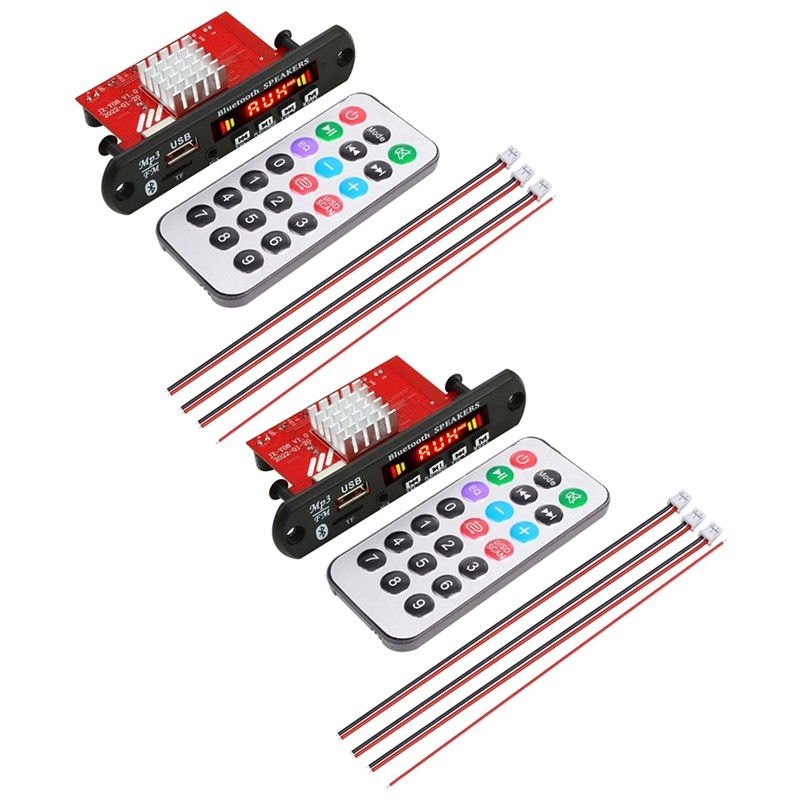 A82Z-2Pcs 2X60W Amplifier Bluetooth 5.0 MP3 Decoder Board Handsfree 12V Wireless Music Player Audio 