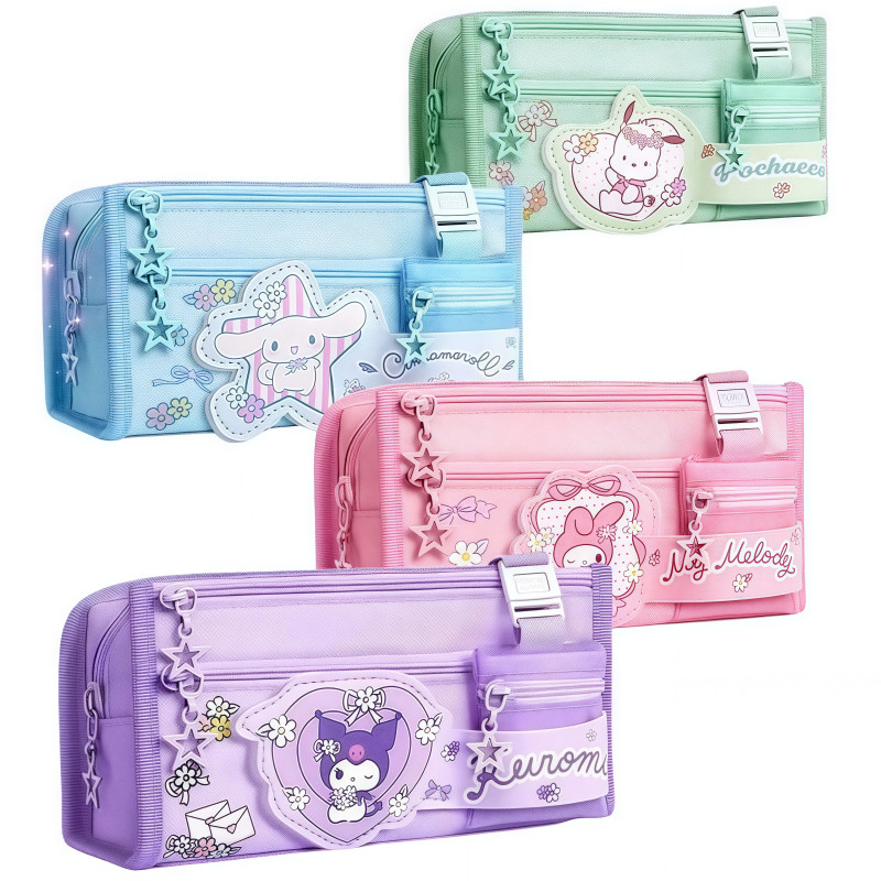 

Sanrio Series Pencil Case Kuromi Cartoon Animation Good-Looking Large Capacity Children Pencil Storage Stationery Box Wholesale