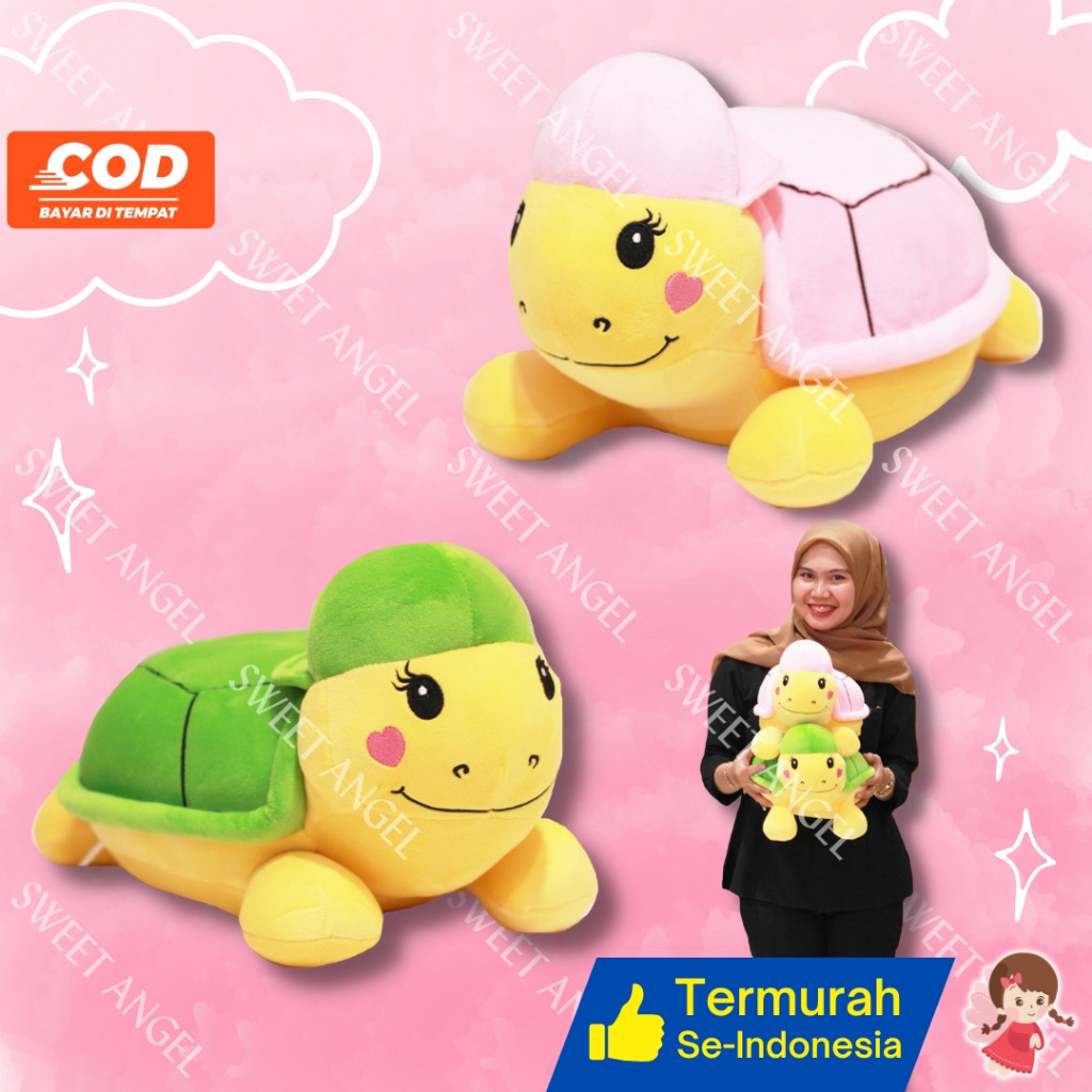 Boneka Kura Kura Topi Boy Lucu Boneka Turtle w/hat Import by seulgi