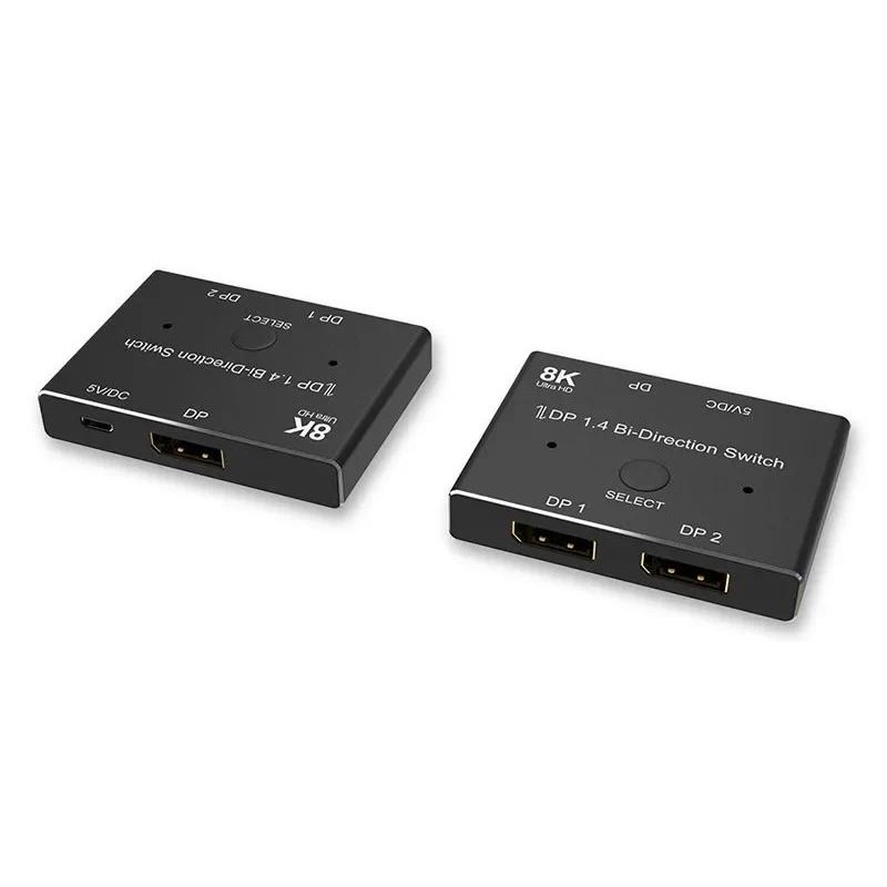 8K DP 1.4 Switch 144Hz Displayport Bi-direction Switch Splitter 2 IN 1 OUT 2X1 1X2 Display-port 8K@3