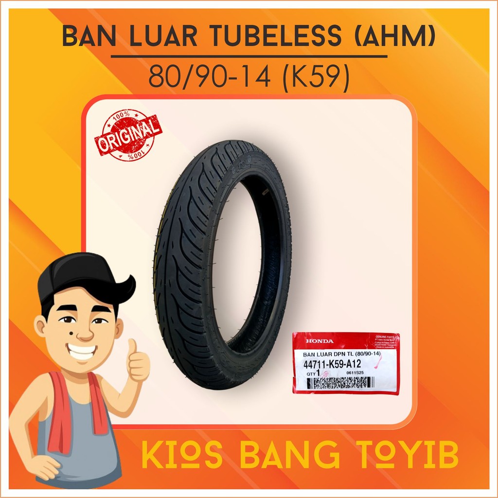 AHM Ori Ban Depan Belakang Tubles Beat Vario 125/150 Genio Scoopy 80/90-14 90/90-14 Ring 14 (K59)