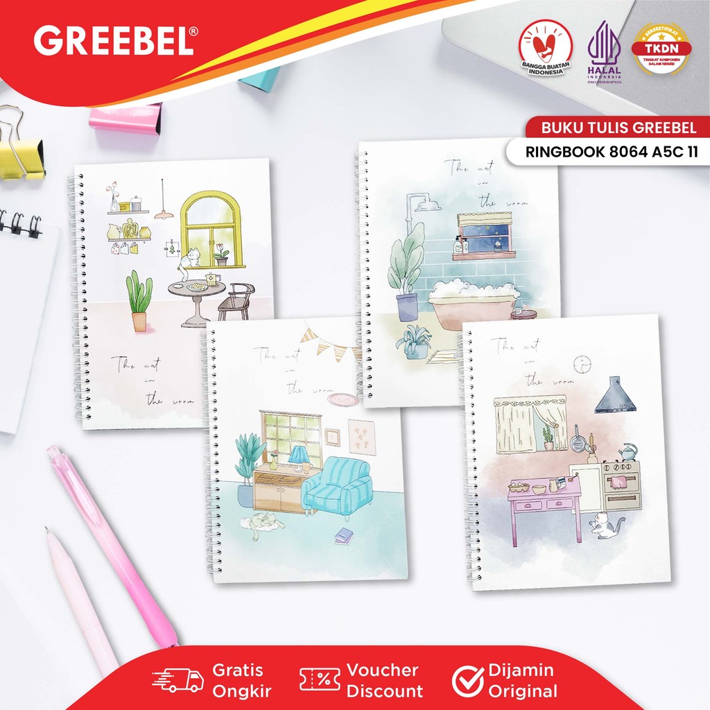 

GREEBEL Ringbook Motif / Ringbook / Buku Catatan / Buku Ringbook 8064 A5C 11