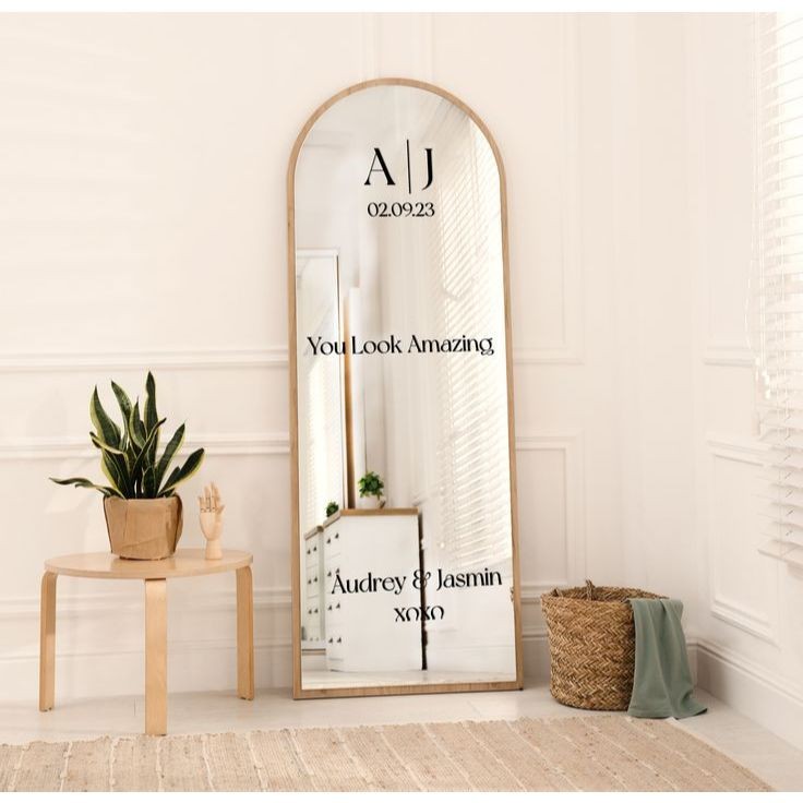 standing mirror wedding sign 30x122 CM / Welcome Sign Wedding Mirror Arch  / Wedding Signage Aesthet