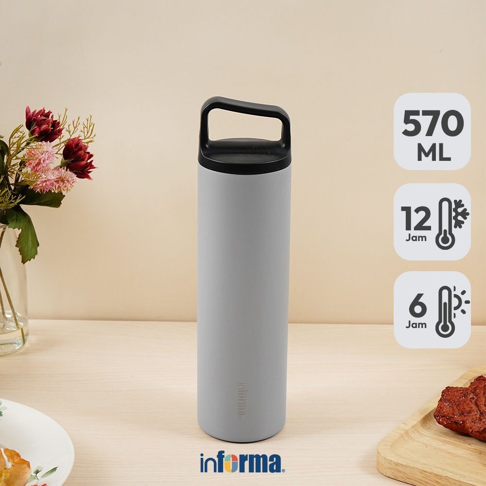 Informa Gladwin Botol Vacuum Flask Stainless Steel 570 ml - Abu-Abu Tumbler Botol Air Tempat Minum B