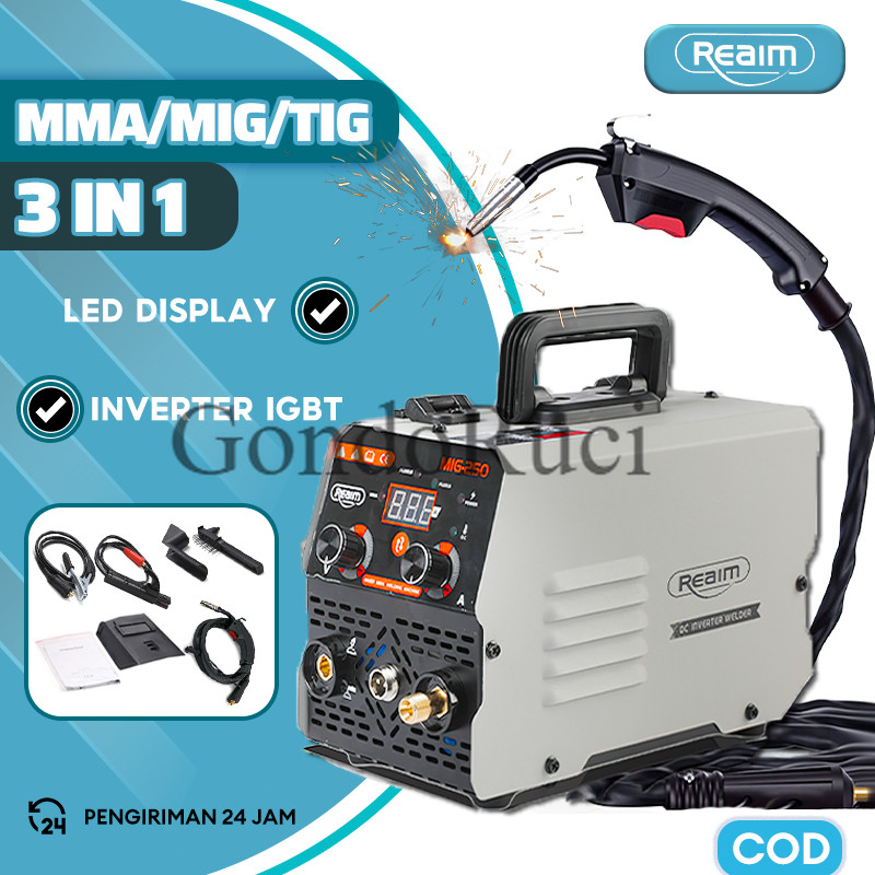PromoReaim MIG-250 IGBT Mesin Las Inverter 450 Watt MMA/MIG/TIG Mesin trafo las Welding machine