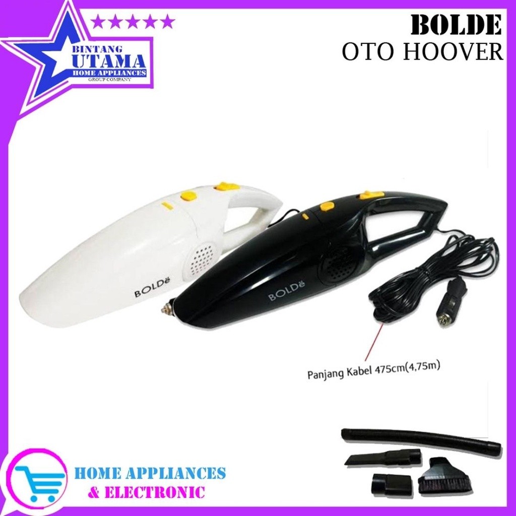 (COD) BOLDE OTO HOOVER Vacuum Cleaner Mobil sedotan Kuat Original BOLDe Penyedot Penghisap Debu / Pe