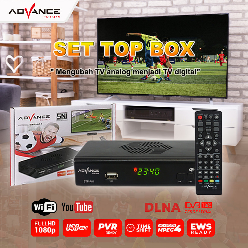 NEW 【in stock】Advance Set Top Box TV digital Receiver Penerima Siaran Full HD/ STB Wifi Bisa Youtube