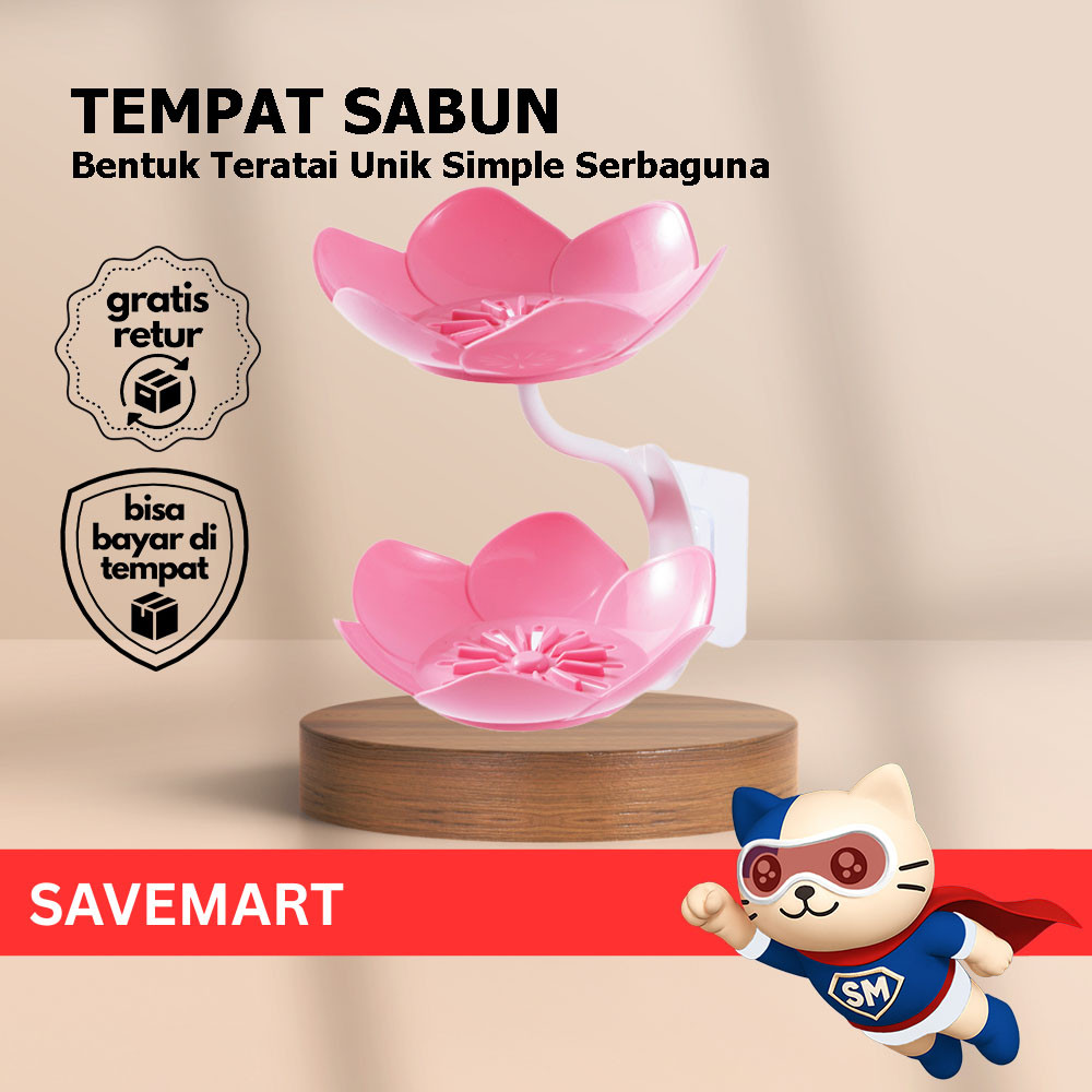 Rak Sabun Multifungsi Bunga Estetik 2 Susun Rak Sabun Gantung Hemat Ruang Rak Sabun Minimalis