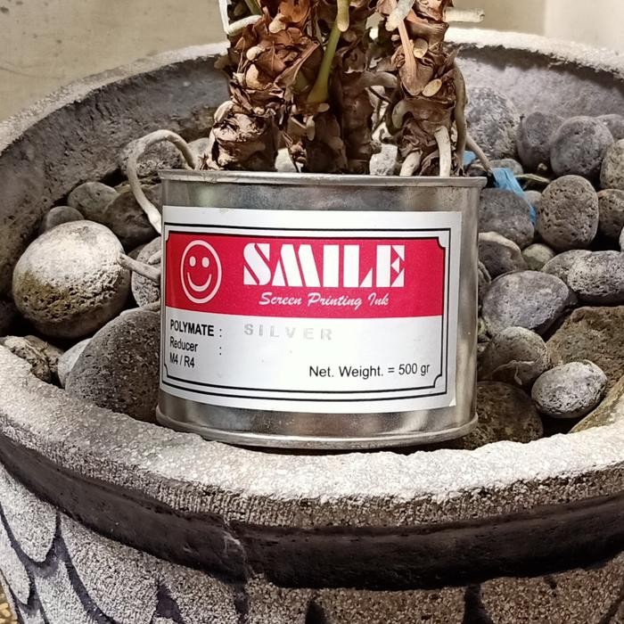 [Silver] Tinta/Cat Sablon Plastik SMILE POLYMATE 500 g