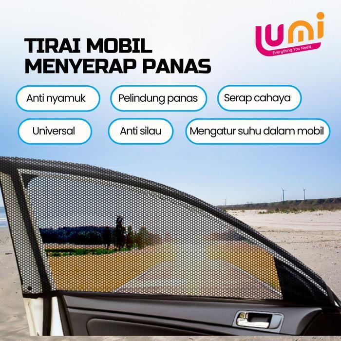 PROMO  Tirai Jaring Anti Nyamuk Pelindung Kaca Mobil dari UV Panas - Pintu Depan