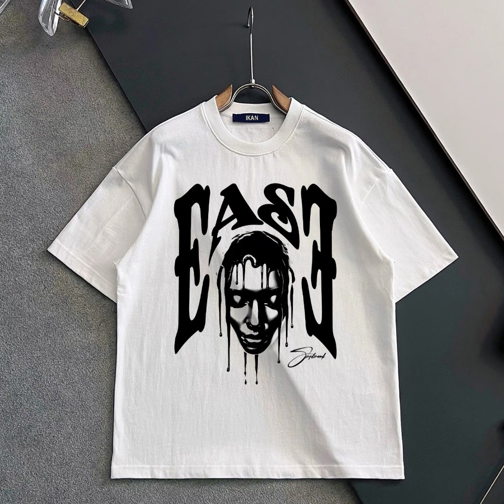 IKAN Kaos Putih EasE baju atasan wanita terbaru kaos pria oversi【kualitas tinggi】Kaos Unisex Couple 