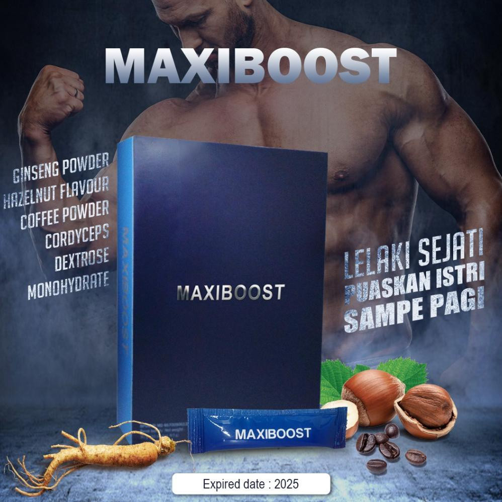 MaxiBoost MAXIMAX 100% Original Suplement Herbal Untuk Pria1 Box Isi 10 Sachet