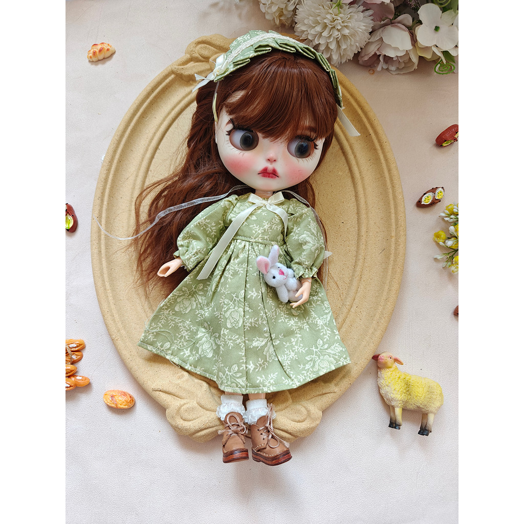 Blythe doll Clothes Vintage Lace Set  Fresh green Cute Blythe Clothes for Ymy Licca Azones Ob22 24 2