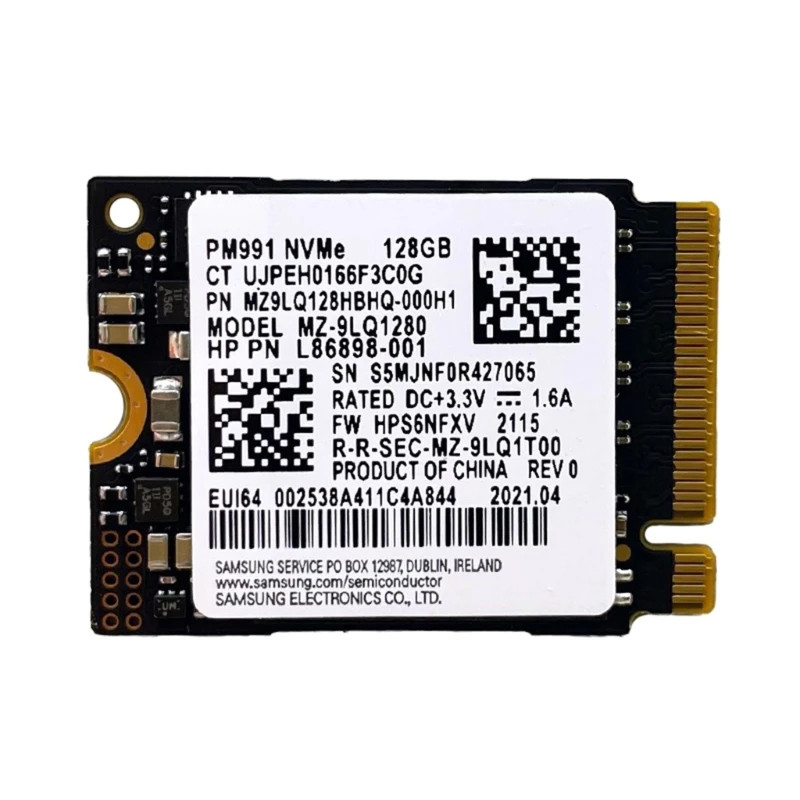 SAMSUNG PM991 SSD Internal Solid State Drive NVME M.2 2230 Internal Storage SSD 128GB 1.8inch Nvme F