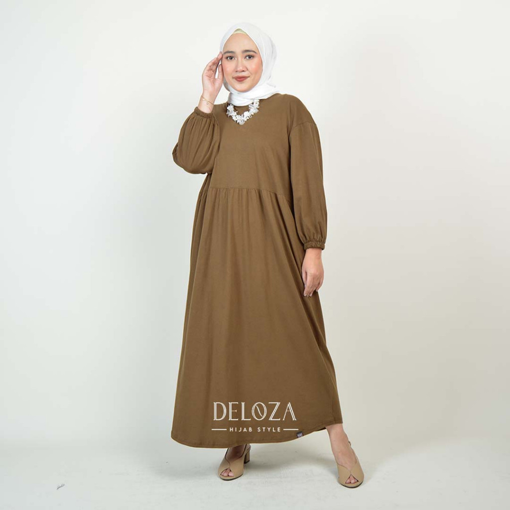 [TERBARU ] Bisa COD Terlaris Balena Midi Dress Tunik Kaos Katun Polos Kekinian - Dress Cotton Combed