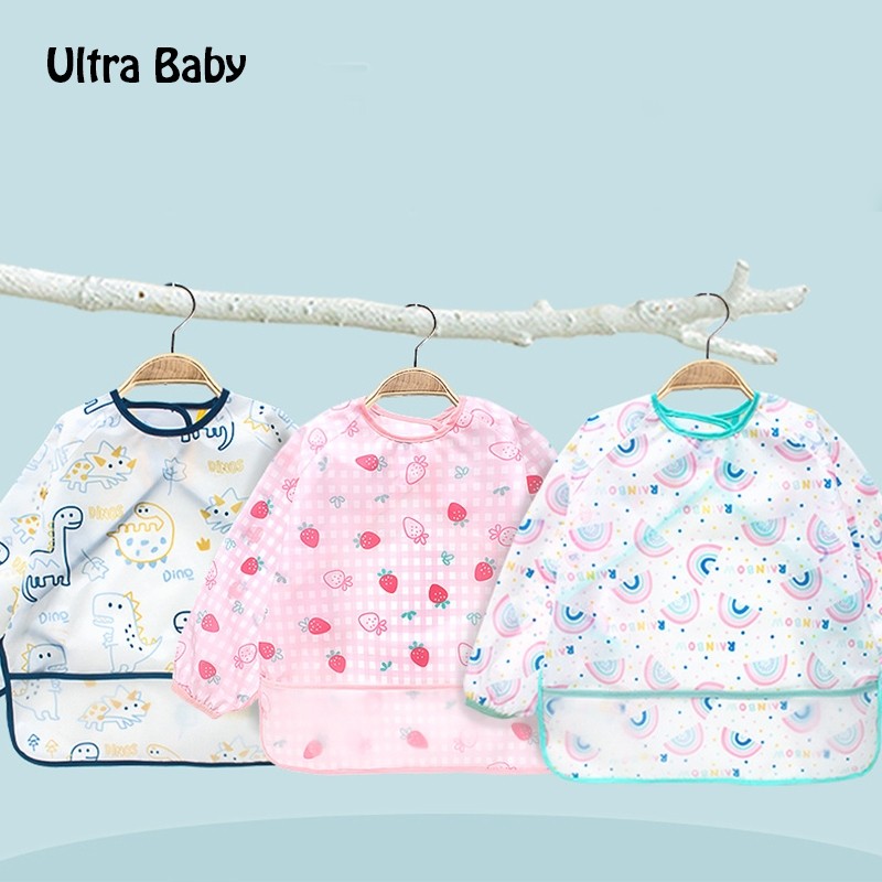 ULTRA Celemek Makan Bayi Waterproof Anti Air Anak Lengan Panjang Bib Baju BLW Bagus Lucu Premium