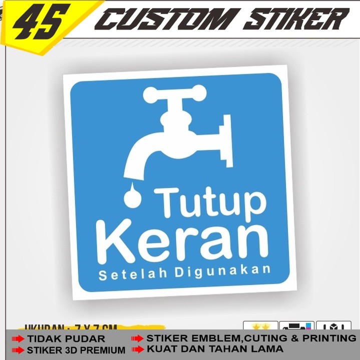 Stiker Tutup Kran / Stiker Hemat Energi / Stiker Hemat Listrik
