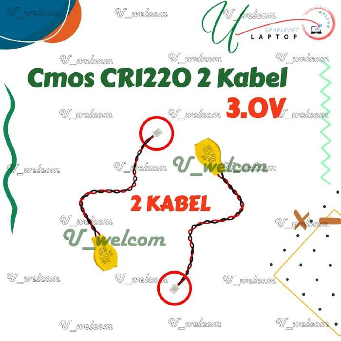 Baterai Battery Cmos Bios Notebook Laptop CR1220 CR 1220 Kecil 2 Kabel 3V
