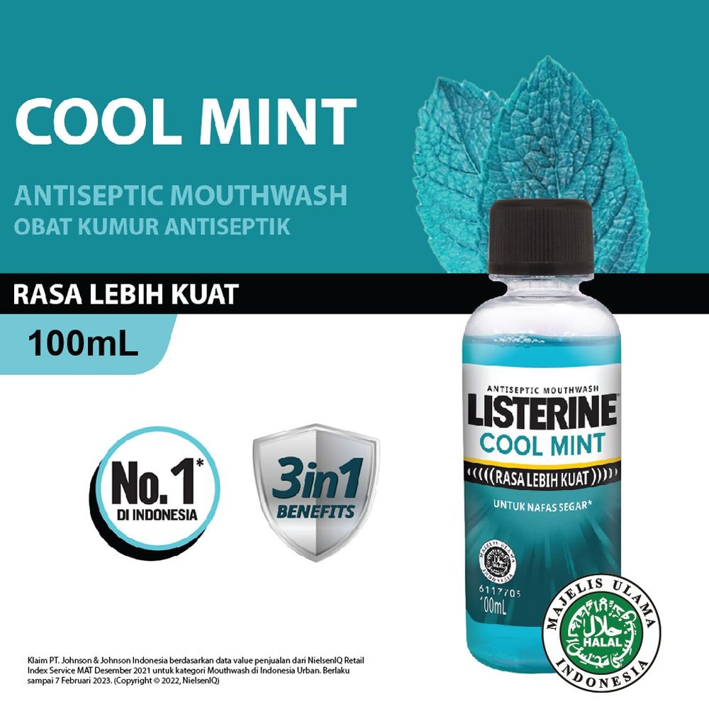 LISTERINE MOUTHWASH ANTISEPTIC COOL MINT 100mL