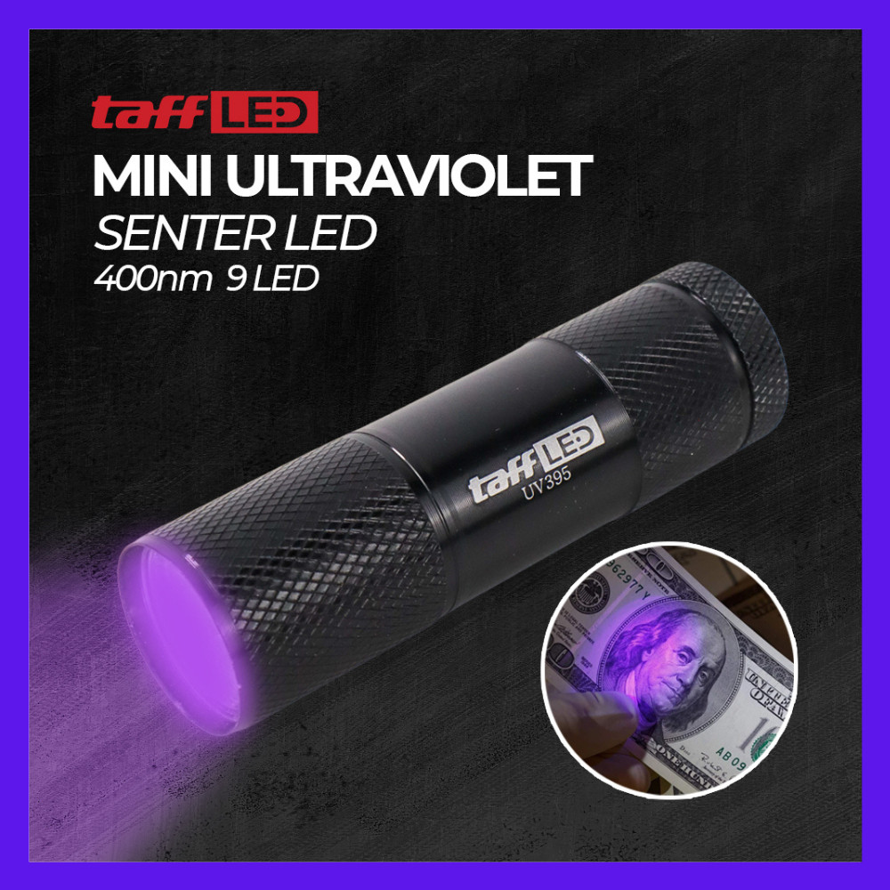 Piongpiaa - Senter Money Detector Senter LED 400nm 9 LED Waterproof Pocketman P1 Ultraviolet UV Sent