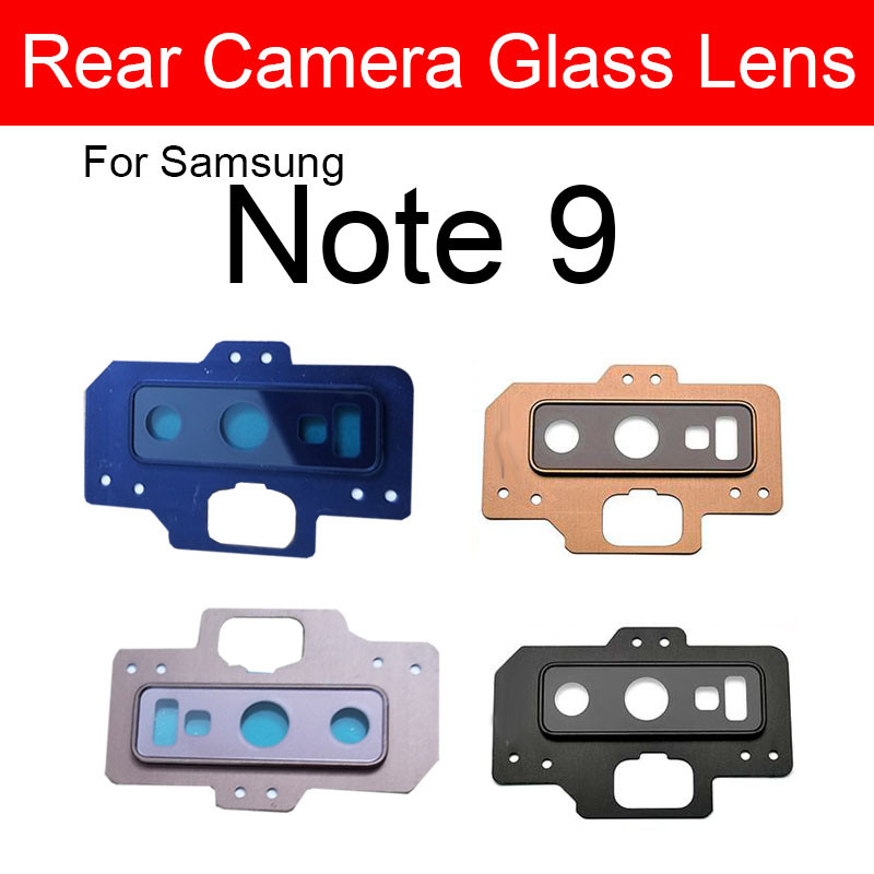 Back Camera Glass Lens Cover For Samsung Galaxy Note 9 Note9 Rear Big Glass Camera Lens Frame + Stic