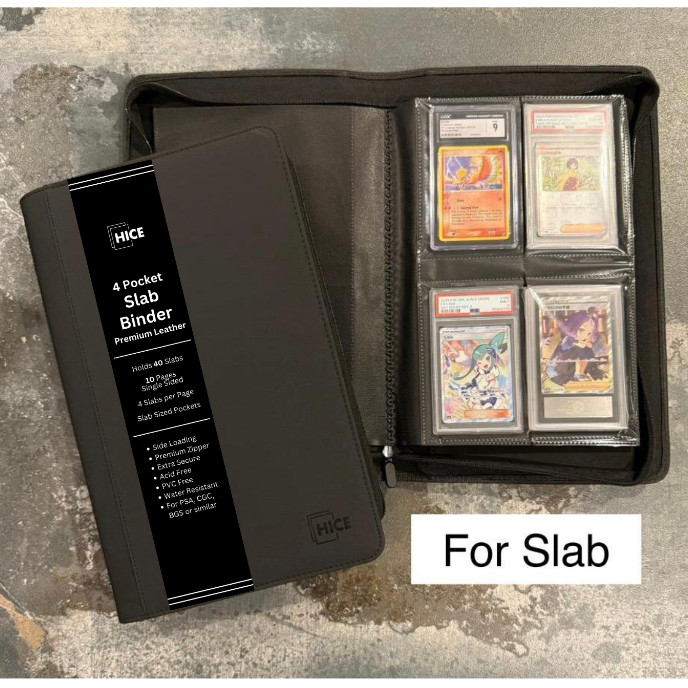 HICE PSA Slab Binder 2x2 4 Pocket 10 Pages for PSA, CGC, BGS Graded Card Slabs Pokemon Magic TCG