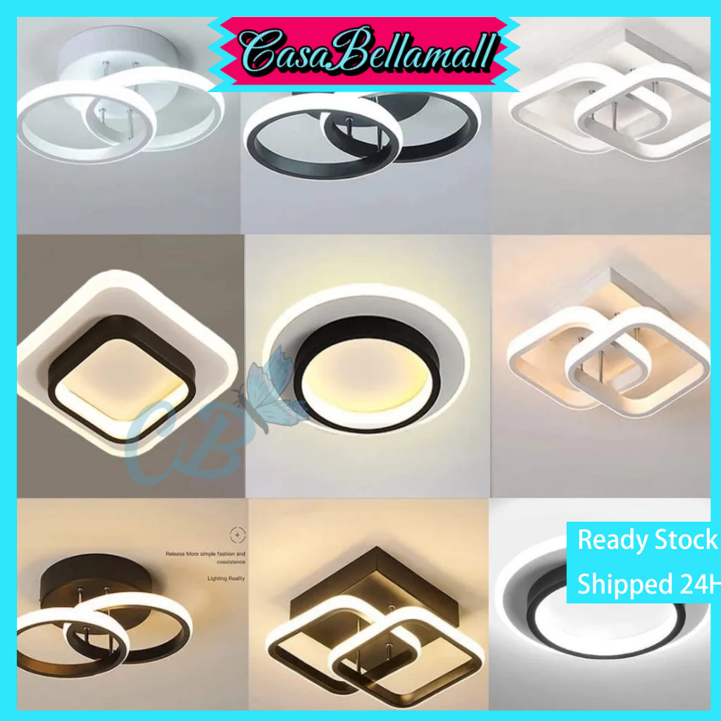 【 Ready Stock - COD】3 Warna Lampu Plafon LED / Modern Lampu Rumah Ruang Tamu Kamar / Lampu Hias Kama