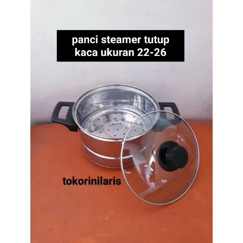 DANDANG STEAMER STAINLESS TUTUP KACA |DANDANG NASI| PANCI SARANG FREE PACKING