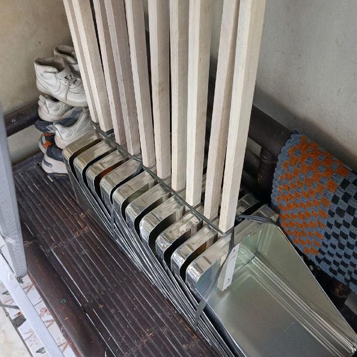 AFL CIKRAK / PENGKI / SEKROP SAMPAH KALENG STAINLESS GAGANG KAYU