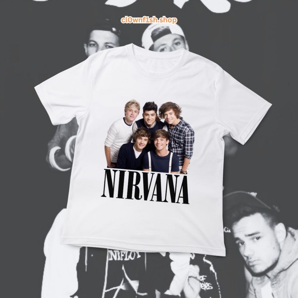 (COD) One Direction Nirvana White T-Shirt (Kaos One Direction)