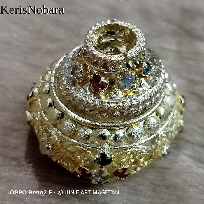 Selut Keris Sepuh Perak Bakar Antik / Cincin keris / Mendak keris - 6 knb 14