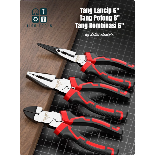 DELIXI Tang Kombinasi Tang Potong Tang Lancip 6 Inch | LT88