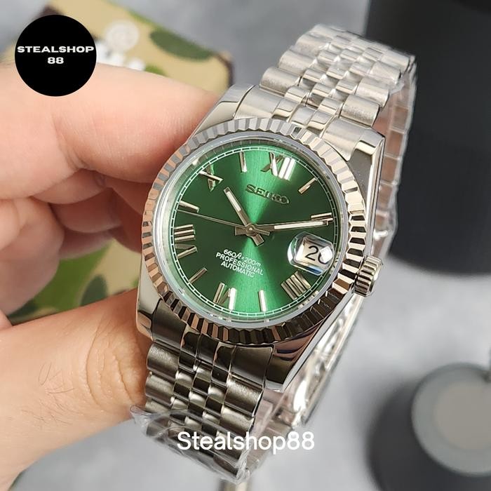 Seiko Mod Datejust Green Roman Dial NH35