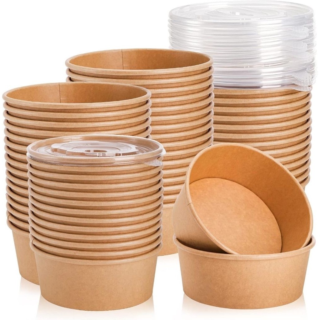 (KRAFT) Mangkok Kertas / Paper Bowl (Tanpa Tutup)