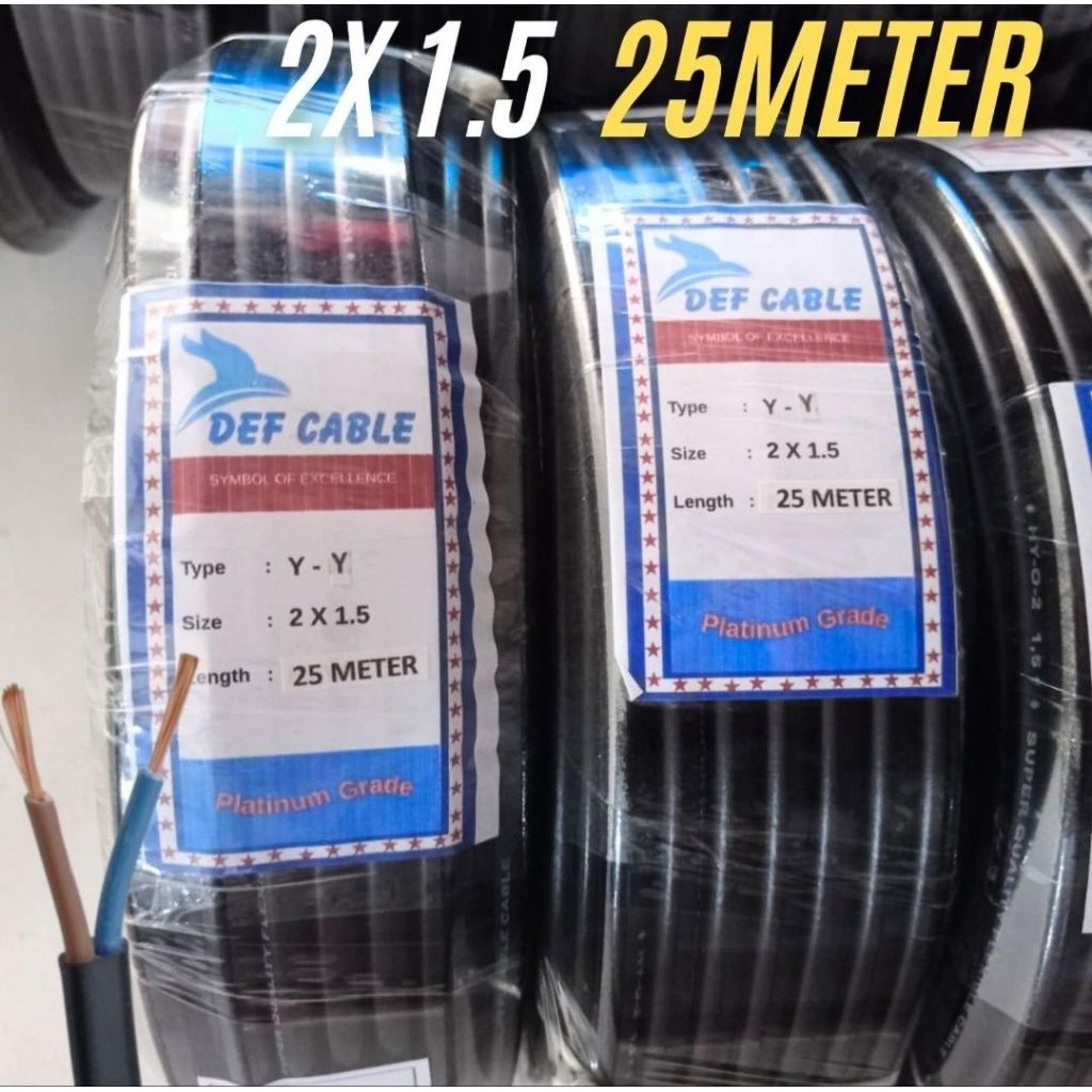 KABEL LISTRIK 2x1,5 25 METER SERABUT/KABEL AUDIO 2x1,5 25M SERABUT