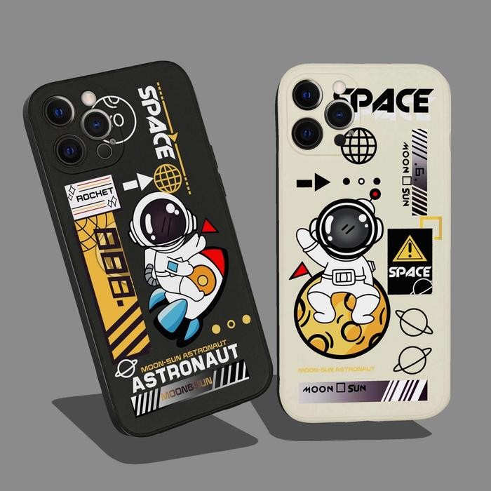 CASE OPPO A17 A17K A57 2022 A77S CASING HANDPHONE MOTIF ASTRONOT SPACE - Hitam, OPPO A57 2022
