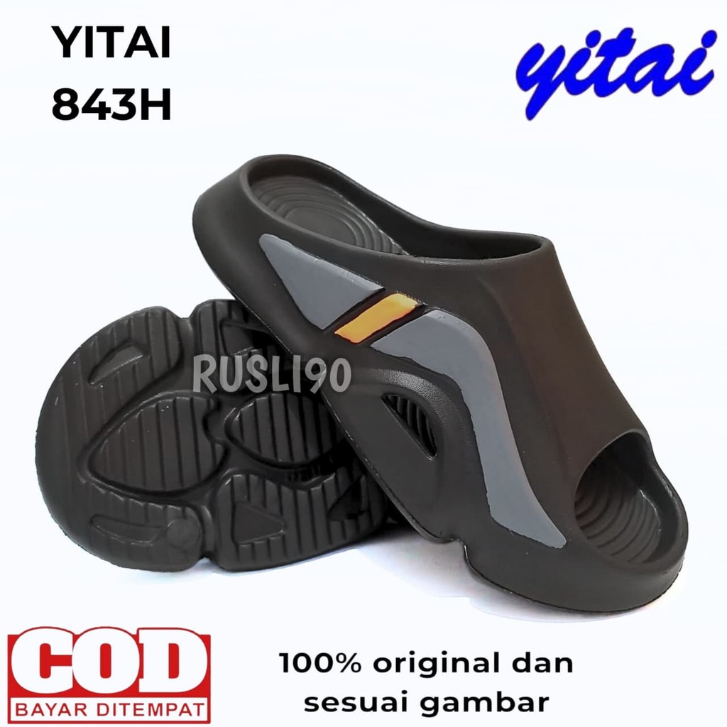 Sandal Simply 39-44 Pria Rubber Lembut Anti Licin Yitai 843