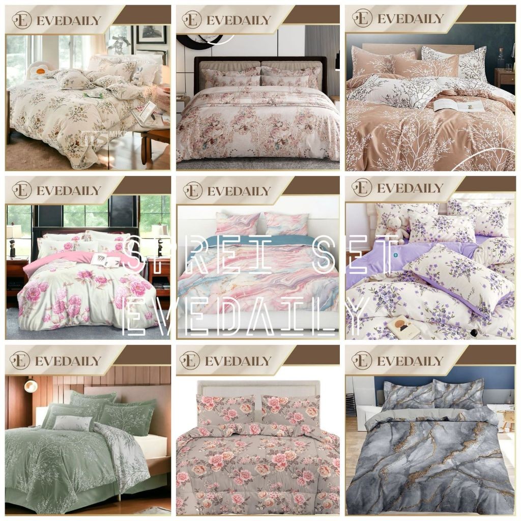 TOKOAKSA SPREI AESTHETIC MOTIF BUNGA KOREA - UKURAN LENGKAP - EVEDAILY