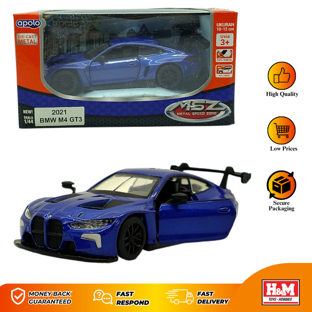 Diecast Apolo MSZ 2021 BMW M4 GT3 Biru - Box Kurang Bagus