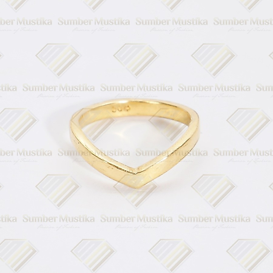 Cincin Model Vee Emas 24 karat