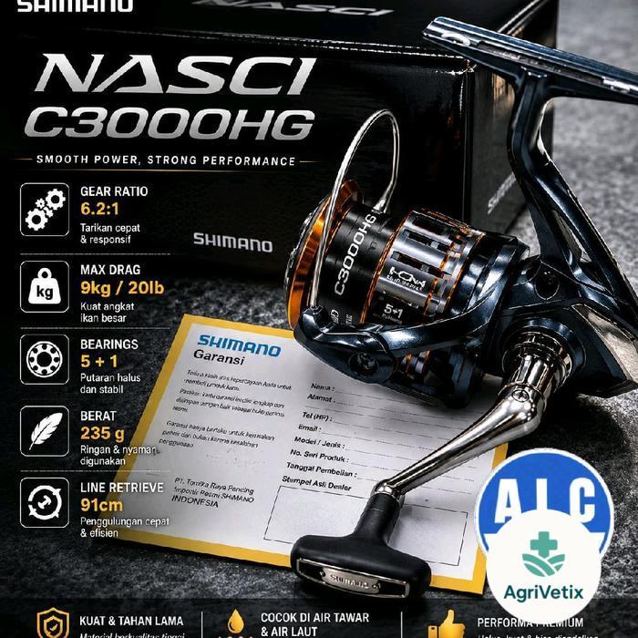 reel pancing Shimano Nasci FD 2025 2500HG C3000 C3000HG gulungan pancing terbaru - C3000HG