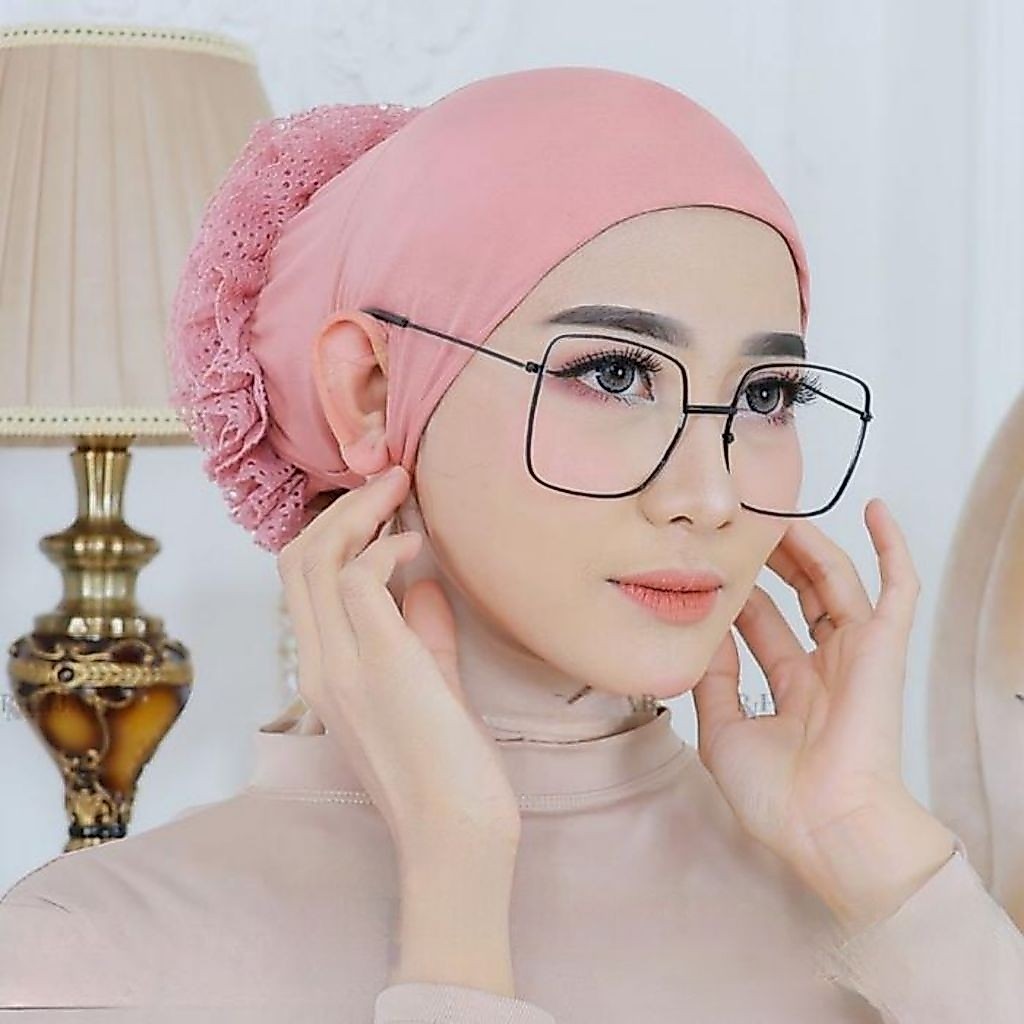 ENRORA - Ciput Turki Anti Budeg, Inner Hijab Turky Brukat Lubang Telinga Spandek Jersey