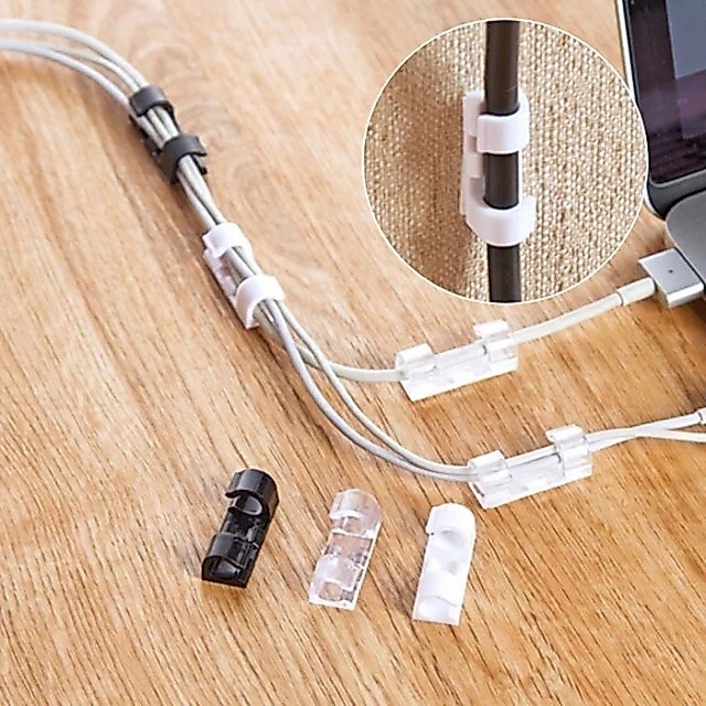 Klip Kabel Tempel Dinding Meja Klem Penjepit Listrik