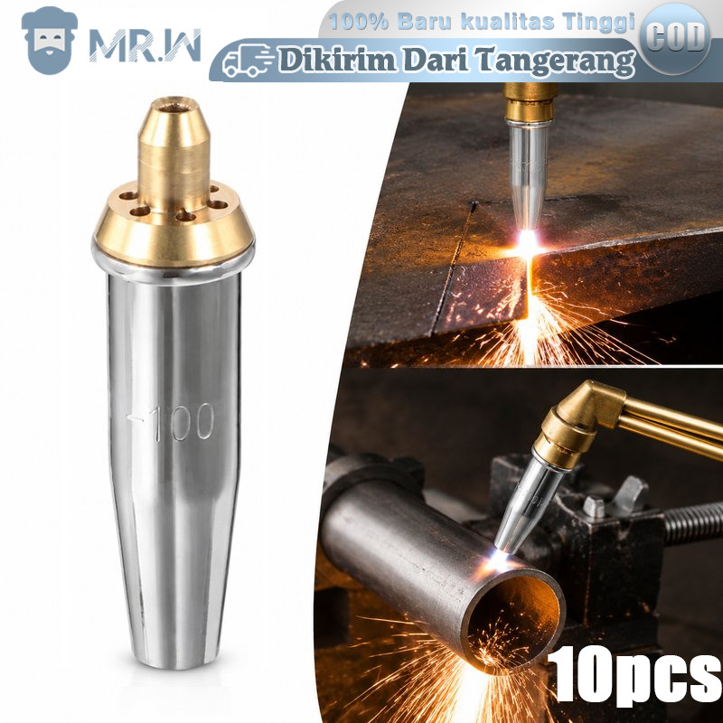 10 Pcs Mata Blender Strong 8 Cutting Tip Las Potong Nozzle No 1 2 3 Spare Part Obor Gas LPG Propana