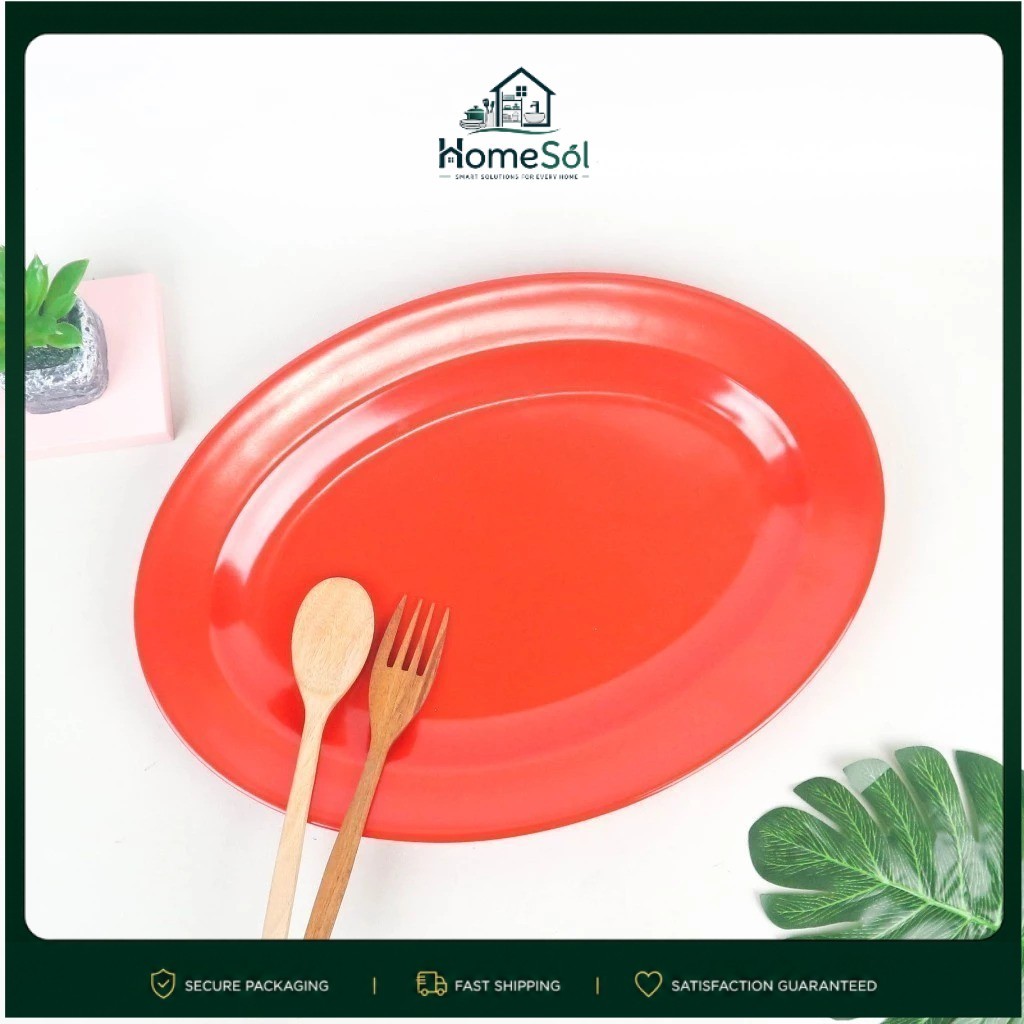 Piring Oval Melamin Saji 12 Inch Oval Ikan Pecel Lauk Melamine Lonjong Piring Saji Lauk Makanan Oval